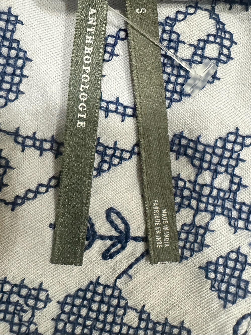 NWOT By Anthropologie Embroidered Baby Tee in Light Blue, Women’s Size S - Picture 7 of 13